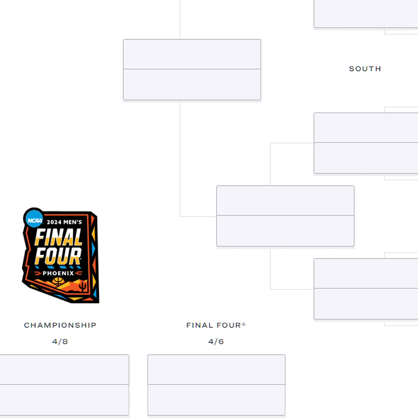 Blank Printable March Madness Bracket 2026