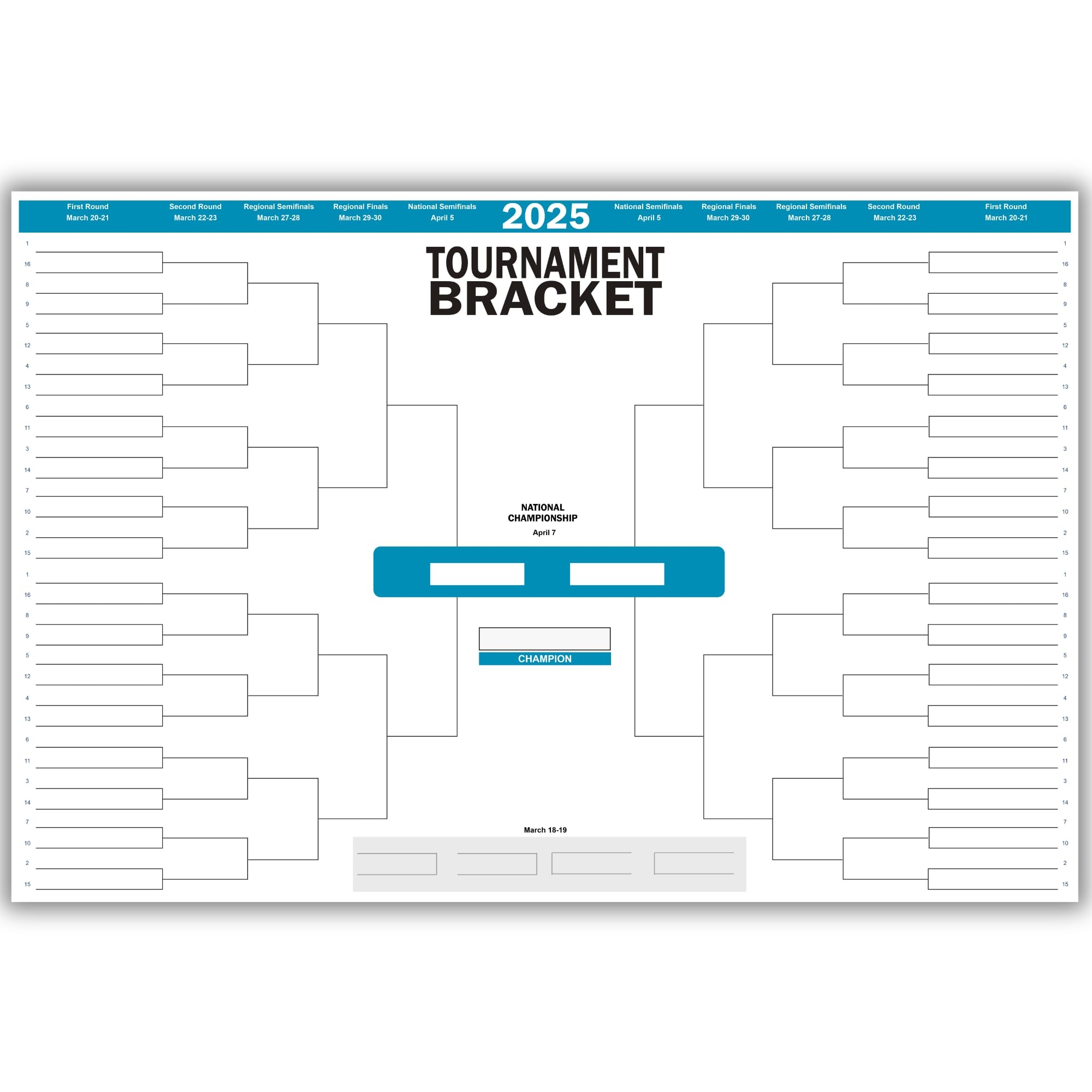 Amazon Copy King 2025 Men s March Basketball Tournament Dry Erase Bracket Poster 24 x36 Sports Outdoors